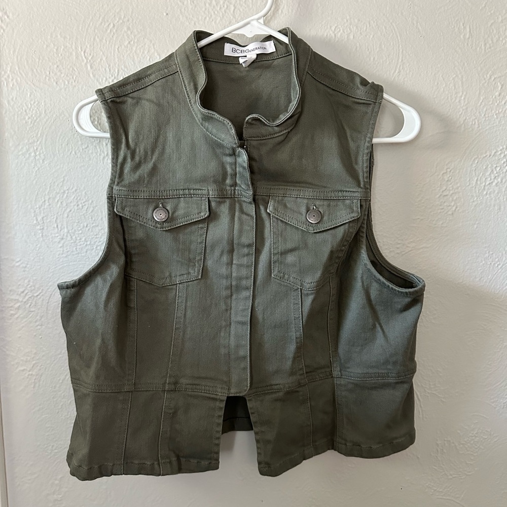BCBgeneration- army green denim vest